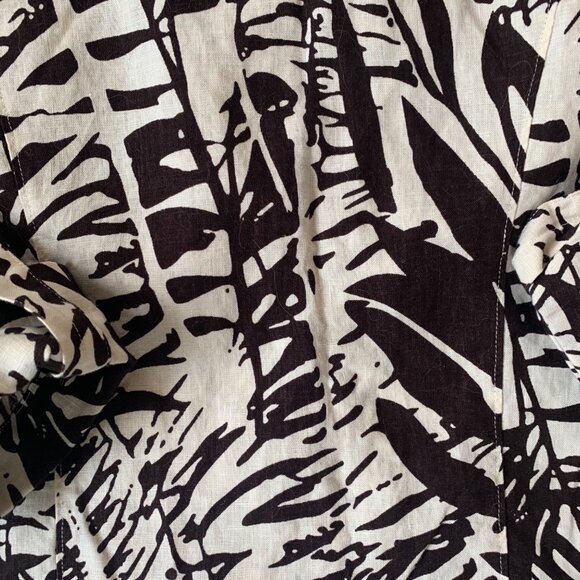 Laura Ashley Abstract Art To Wear 100% Linen Tunic M - Picture 6 of 7